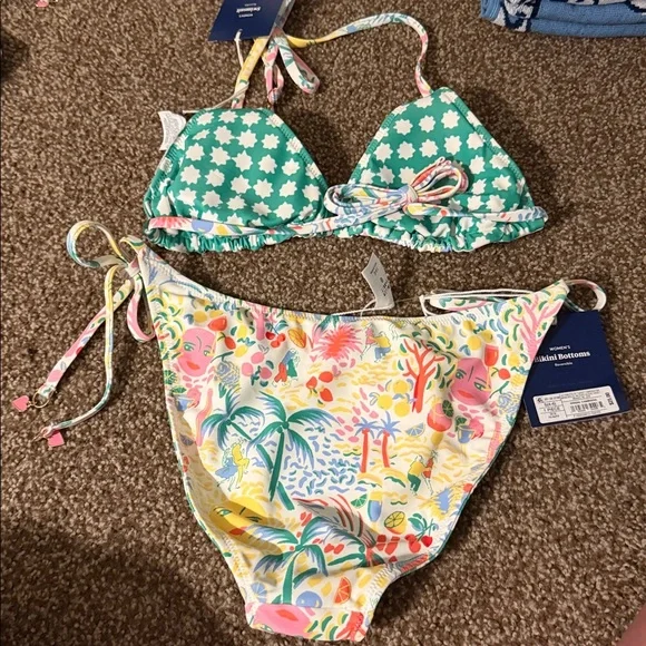 Roller Rabbit X TARGET Multicolor Floral Bikini with Green Trim - Picture 2 of 2